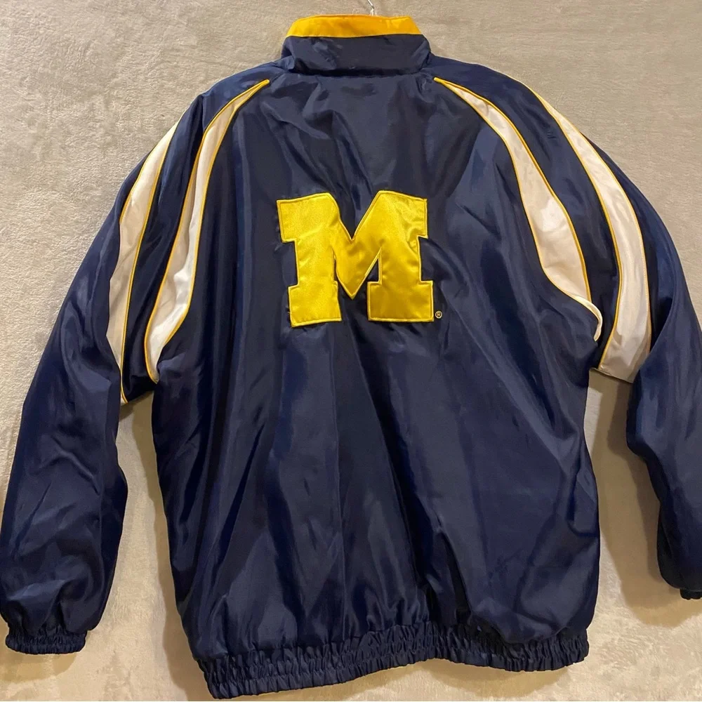 Michigan Jacket Men’s XL Blue Yellow FullZip Reversible GIII University